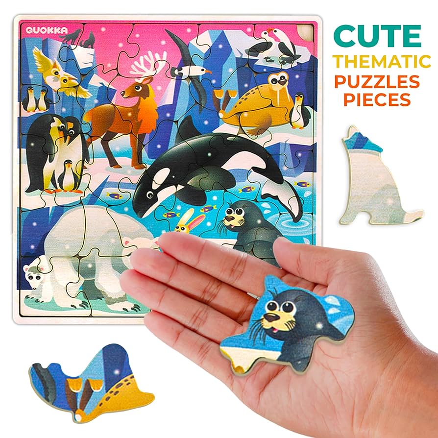 知育玩具 pola Amazon.com: QUOKKA Wooden Polar Puzzles for Kids Ages 3-5